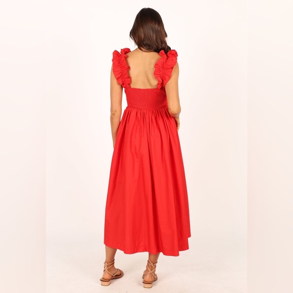 Petal & pup reversible bow tie ruffle strap maxi dress nwot - Picture 3 of 9